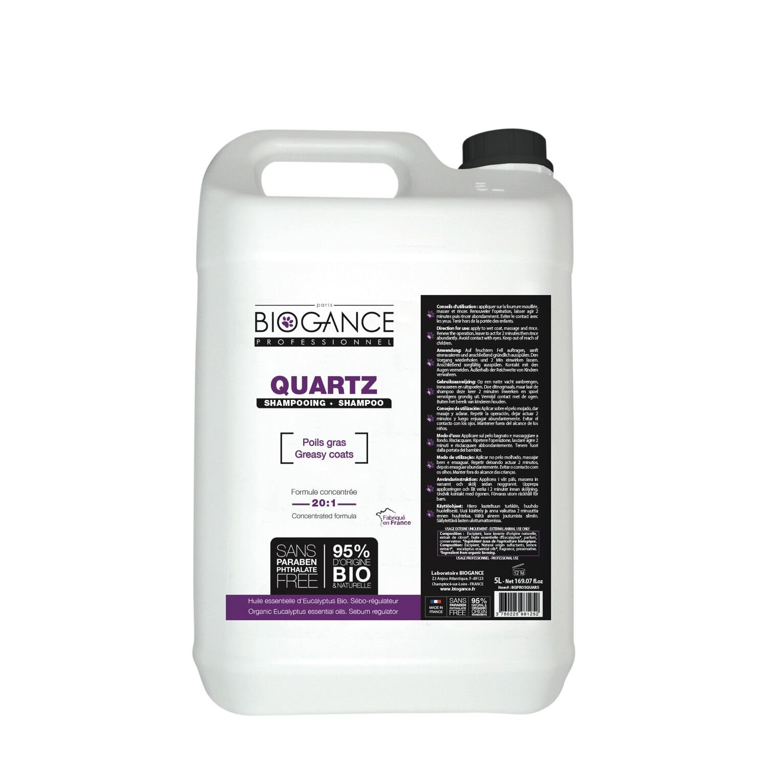 shampoing dégraissant quartz pro, 5l shampoing dégraissant quartz pro, 5l
