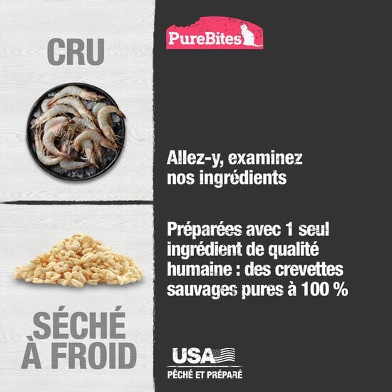 purebites gâteries aux crevettes séchées à froid purebites gâteries aux crevettes séchées à froid